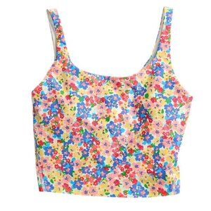 Old Navy Womens Power Soft Light Support Go Dry Crop Tank Active Top, Floral, M